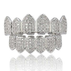 Hip Hop Luxury Iced Out Gold Plated Teeth Grillz Perfect Fit